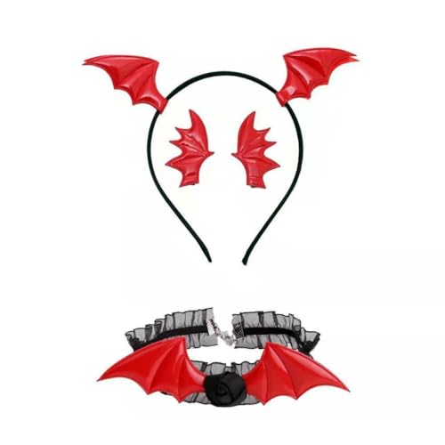 KADSXIYA Cooles Mädchen-Halsband, dunkles Haarband, Halloween-Haarspangen + Choker, Party-Kostüm von KADSXIYA