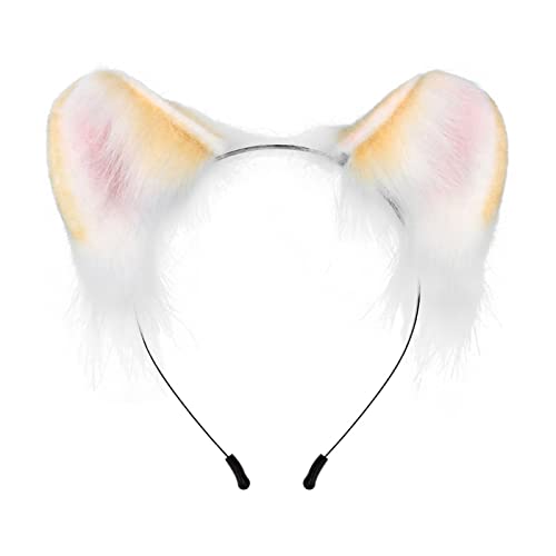 KADSXIYA Handgefertigter Plüsch für Katzenohren Haarreifen Stirnband Simulation Tier Ohr Kopfschmuck von KADSXIYA