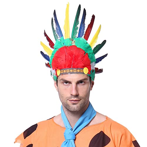 KADSXIYA Indianerhäuptling Kopfschmuck Indianer-Kostüm Federhaarkleid Kopfschmuck von KADSXIYA