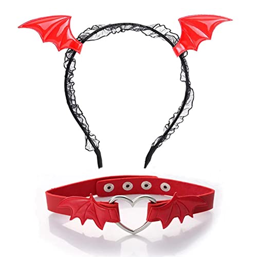 KADSXIYA Tier Fledermaus Flügel Form Stirnband und Choker Halloween Cosplay Party Kostüm von KADSXIYA