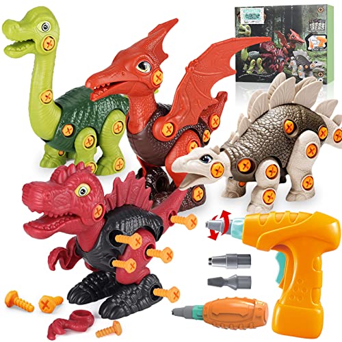 KAEGREEL Dinosaurier Montage Spielzeug für Kinder, Jurassischer Dinosaurier Spielzeug mit Elektrobohrer Kinder Dinosaurier DIY Weihnachten Geburtstag Geschenk für Jungen Mädchen 3 4 5 6 7 8 9 Jahre von KAEGREEL