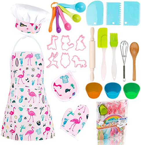 KAEGREEL Kinder Backset mit Flamingo-Schürze, 26-teilig Küchenset Backutensilien mit Kochmütze Löffel Schneebesen, Koch Rollenspiele Geschenke für Jungen Mädchen 3 4 5 6 7 Jahre alt KAEGREEL Kinder Backset mit Flamingo-Schürze, 26-teilig Küchenset Backutensilien mit Kochmütze Löffel Schneebesen, Koch Rollenspiele Geschenke für Jungen Mädchen 3 4 5 6 7 Jahre alt von KAEGREEL