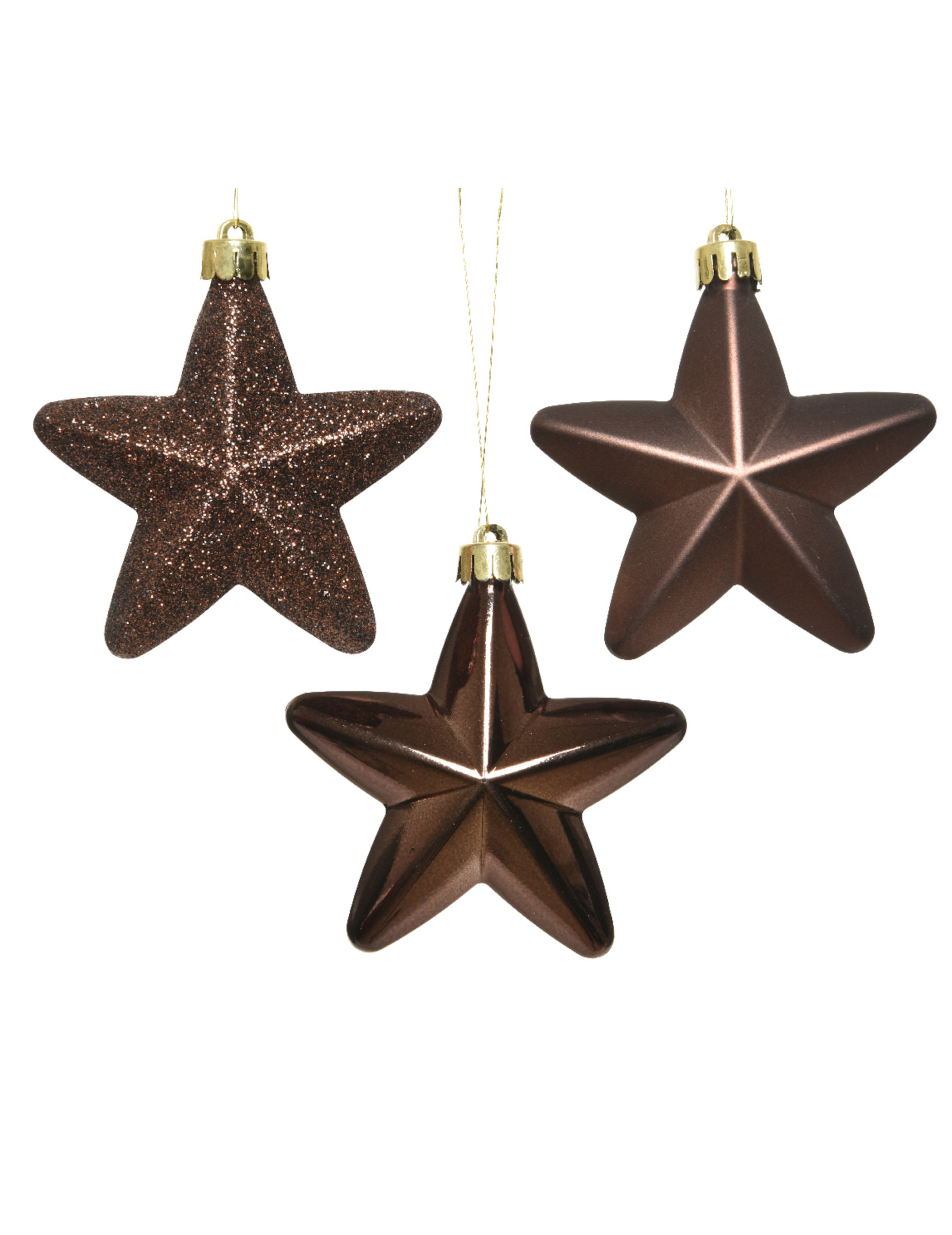 Baumschmuck in Sternen-Form Weihnachtsdeko braun 6 Stück 7,5 cm Baumschmuck in Sternen-Form Weihnachtsdeko braun 6 Stück 7,5 cm von KAEMING B.V.