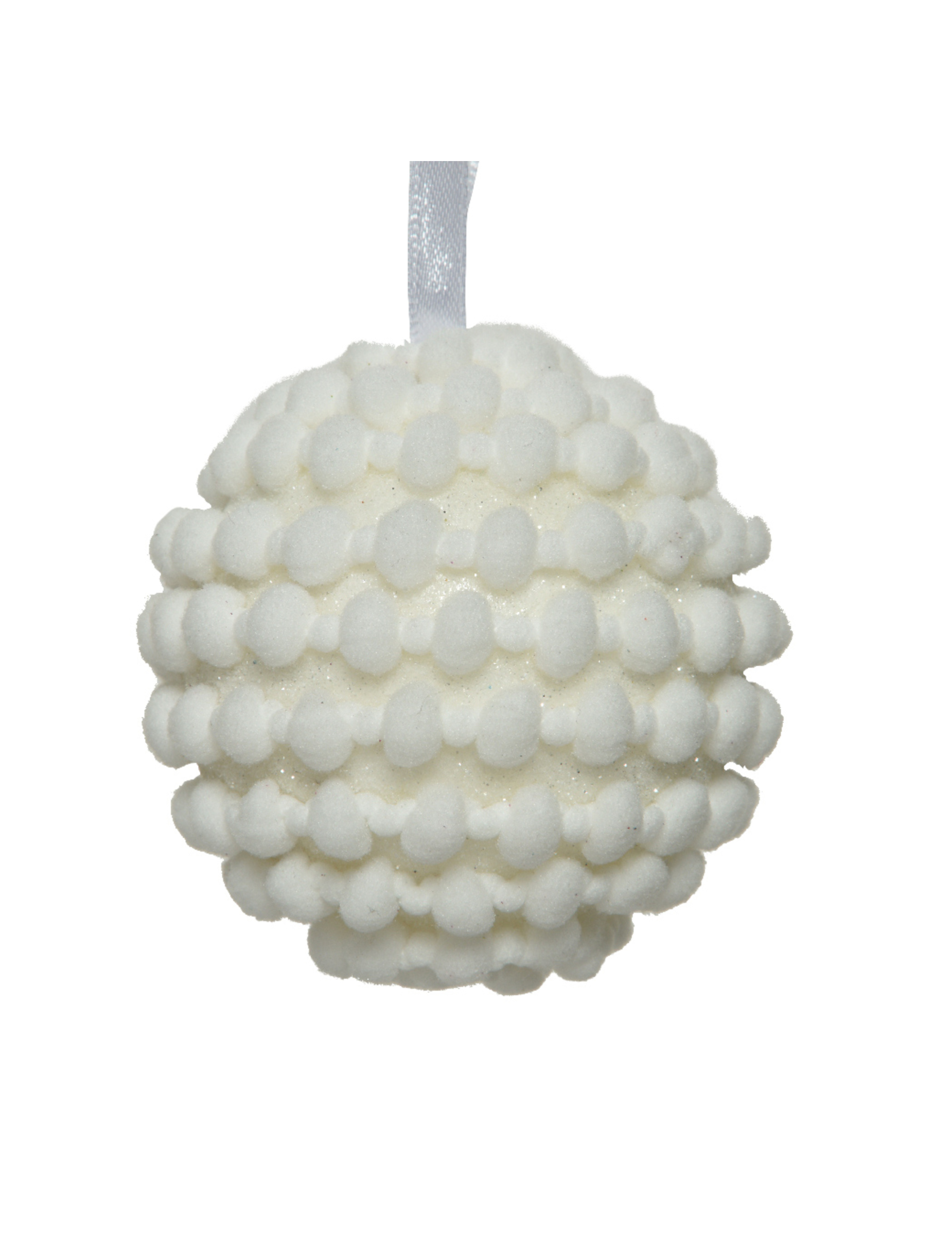 Baumwoll-Christbaumkugel weiß 8 cm Baumwoll-Christbaumkugel weiß 8 cm von KAEMING B.V.