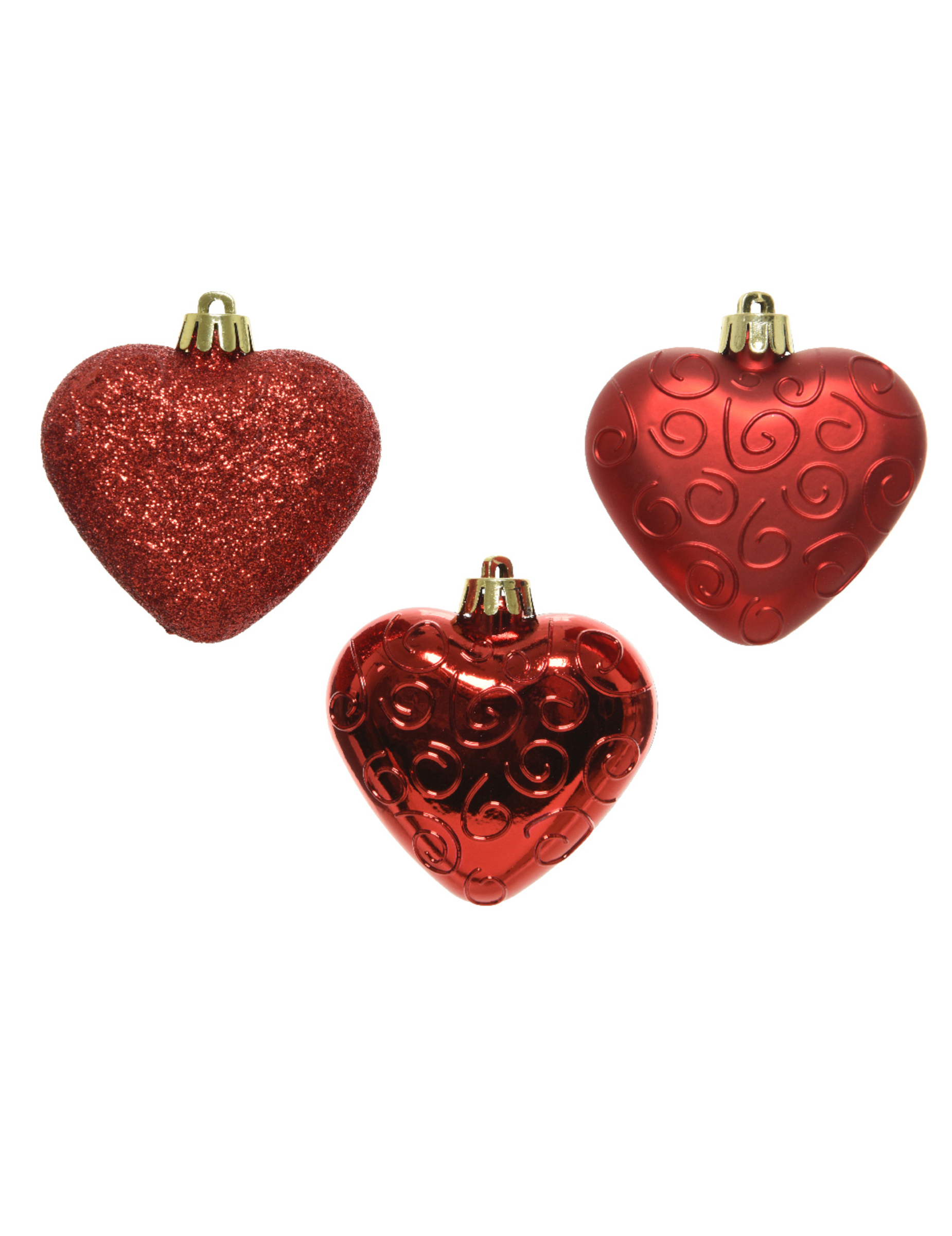 Christbaumschmuck Herzen Weihnachts-Deko 6 Stück rot 7,5 cm Christbaumschmuck Herzen Weihnachts-Deko 6 Stück rot 7,5 cm von KAEMING B.V.