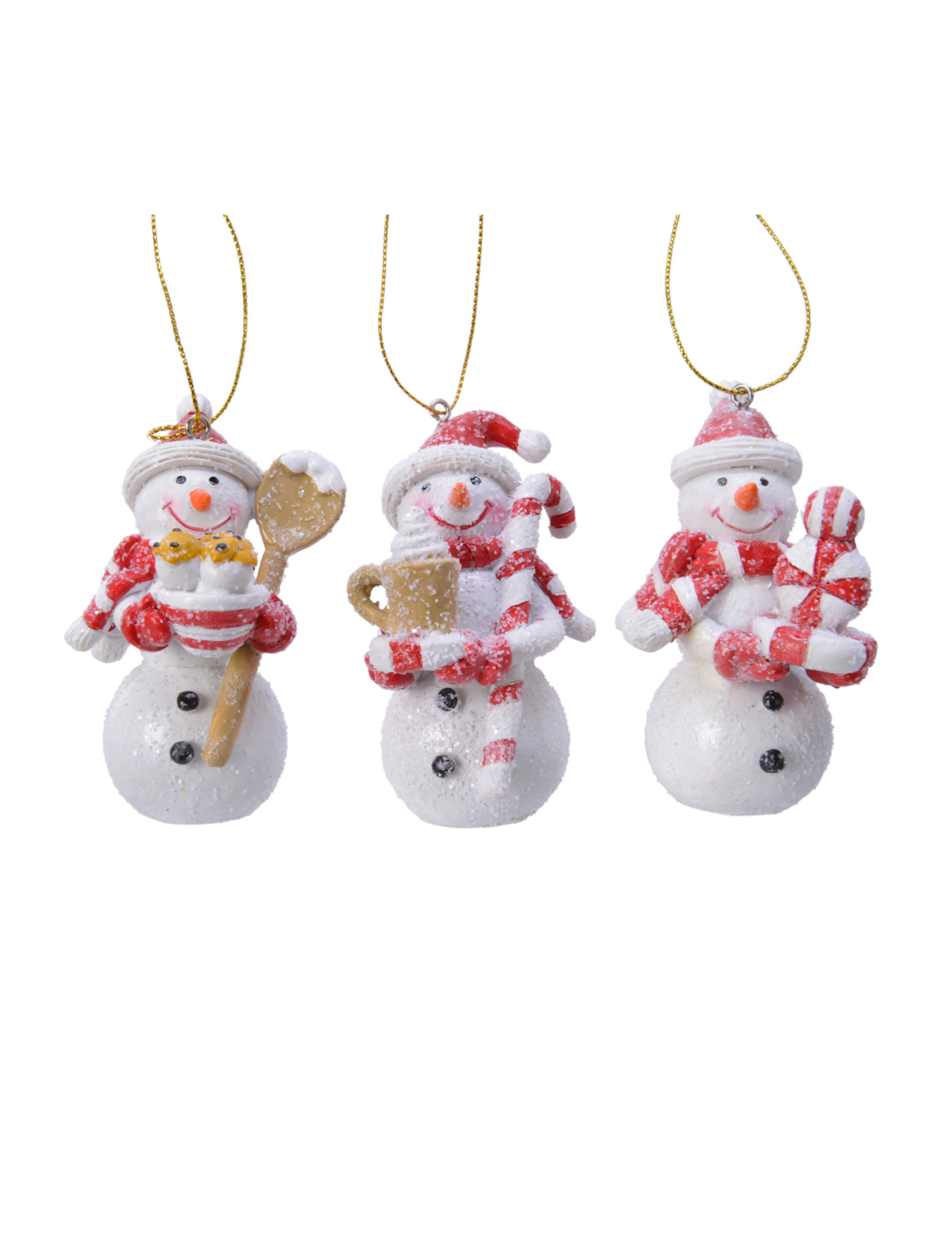Christbaumschmuck Schneemann zufälliges Motiv weiss-rot 8 cm Christbaumschmuck Schneemann zufälliges Motiv weiss-rot 8 cm von KAEMING B.V.