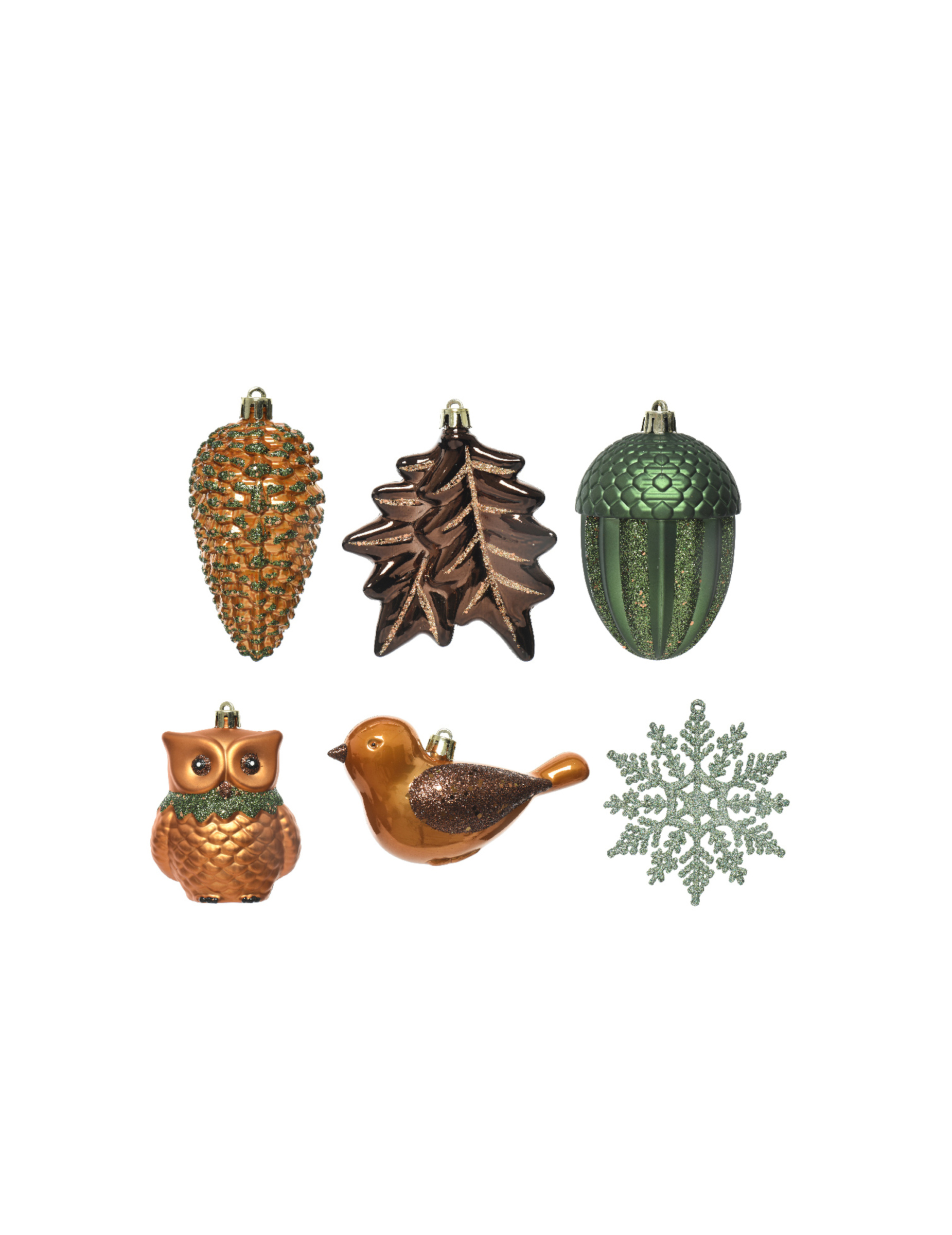 Christbaumschmuck-Set Winterlandschaft 20-teilig braun-grün 10 cm Christbaumschmuck-Set Winterlandschaft 20-teilig braun-grün 10 cm von KAEMING B.V.