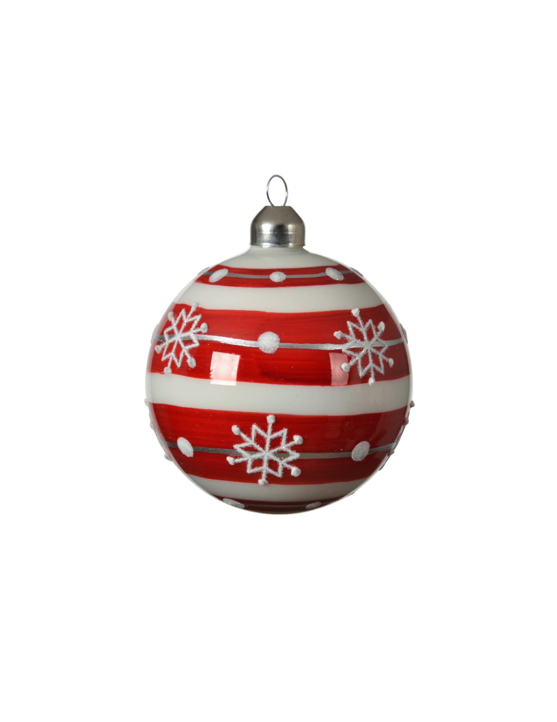 Gemütliche Weihnachtsskugeln 3 Stück rot-weiss 8 cm Gemütliche Weihnachtsskugeln 3 Stück rot-weiss 8 cm von KAEMING B.V.