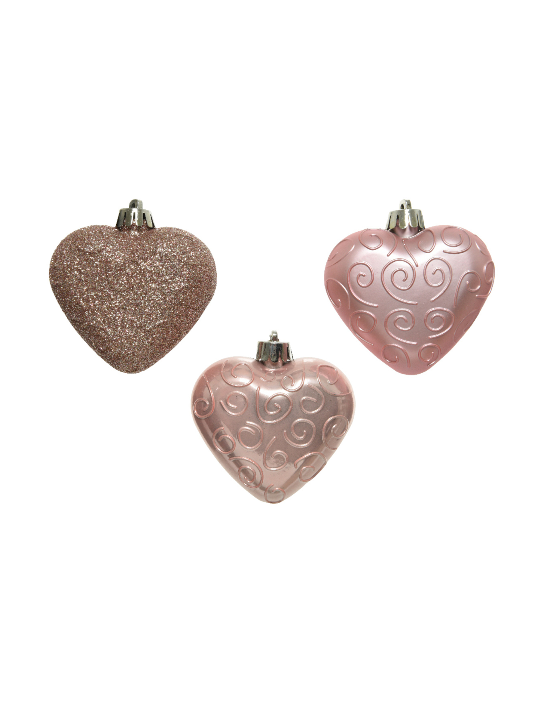 Herzen Christbaum-Anhänger 6 Stück rosegold 7,5 cm Herzen Christbaum-Anhänger 6 Stück rosegold 7,5 cm von KAEMING B.V.