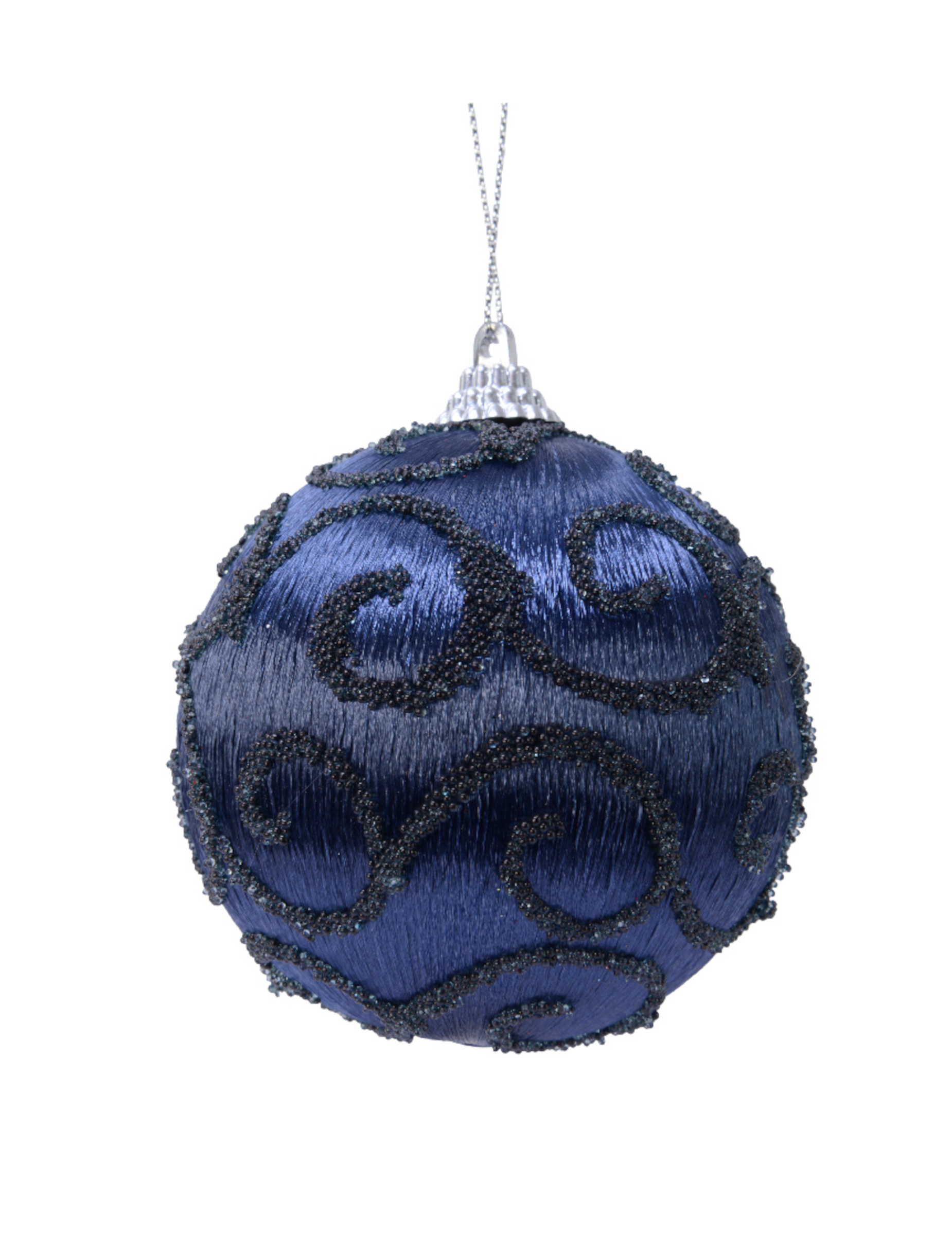 Nachtblaue Christbaumkugel 8 cm mit Pailletten Nachtblaue Christbaumkugel 8 cm mit Pailletten von KAEMING B.V.
