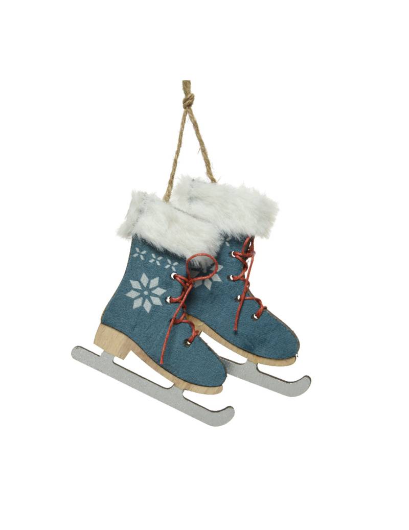 Schlittschuh-Anhänger Weihnachtsbaum-Schmuck bunt 9 cm von KAEMING B.V.