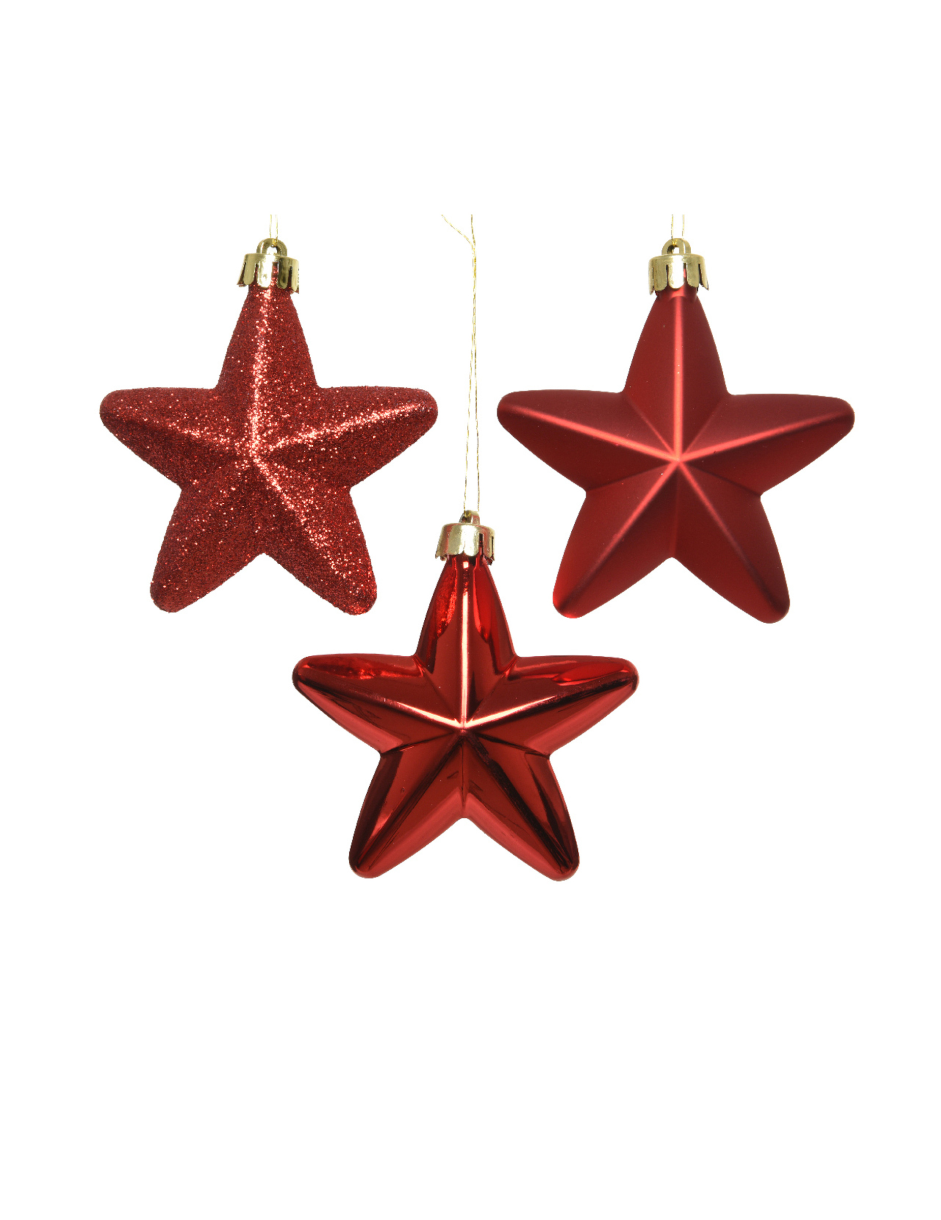 Sternen-Aufhänger Christbaumschmuck 6 Stück rot 7,5 cm Sternen-Aufhänger Christbaumschmuck 6 Stück rot 7,5 cm von KAEMING B.V.
