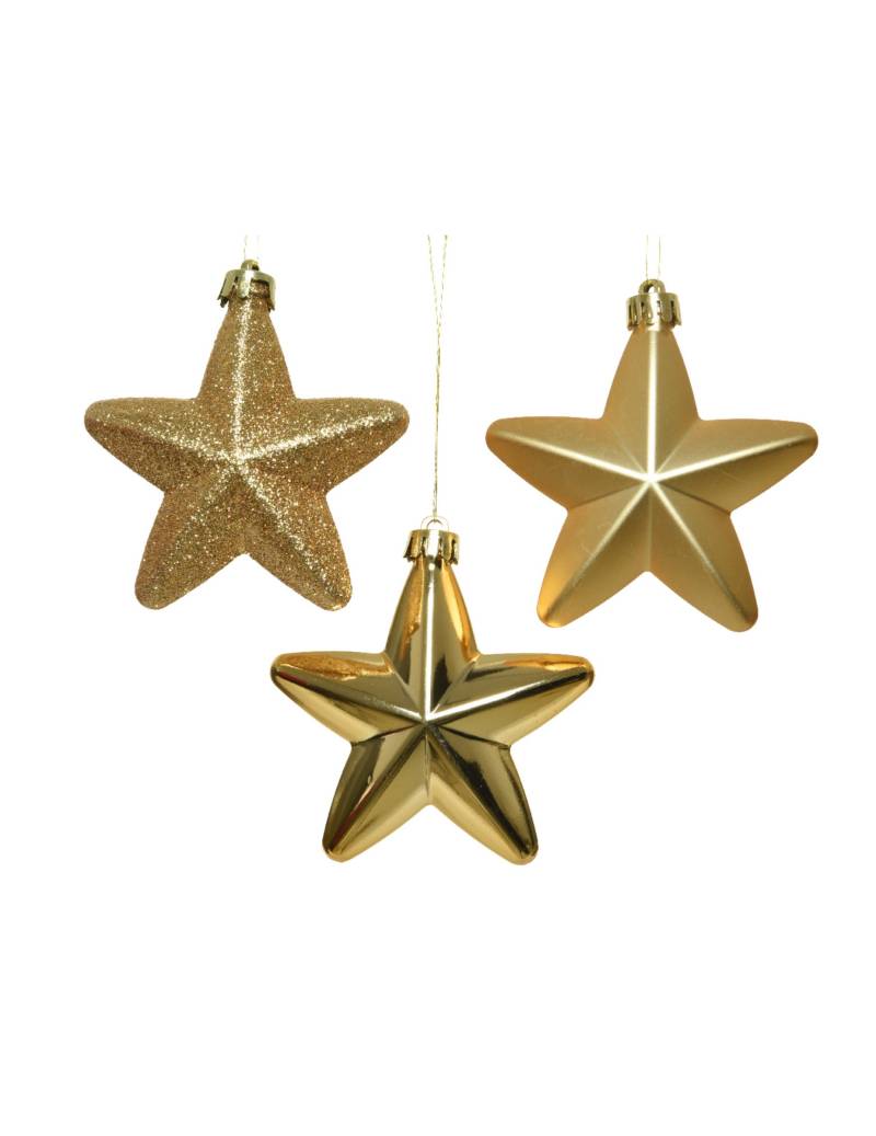 Sternen-Christbaumschmuck 6-teilig goldfarben 7,5 cm von KAEMING B.V.