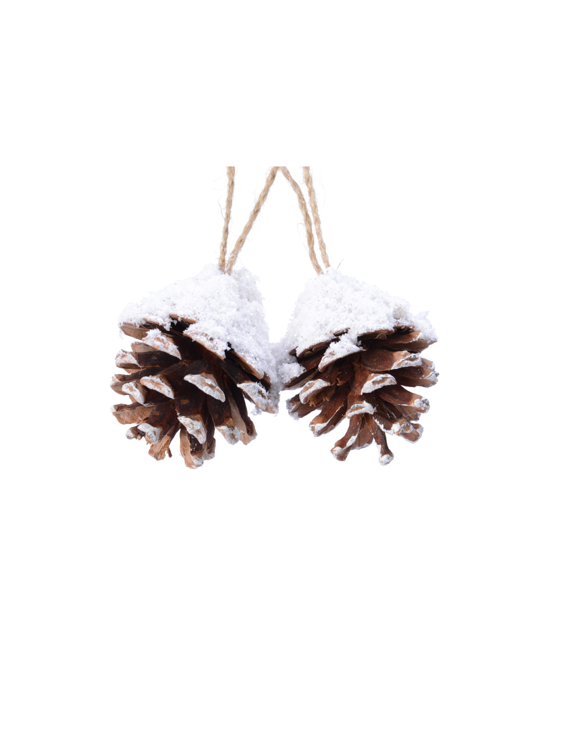 Verschneiter Tannenzapfen-Christbaumschmuck 2 Stück braun-weiß 6 cm Verschneiter Tannenzapfen-Christbaumschmuck 2 Stück braun-weiß 6 cm von KAEMING B.V.