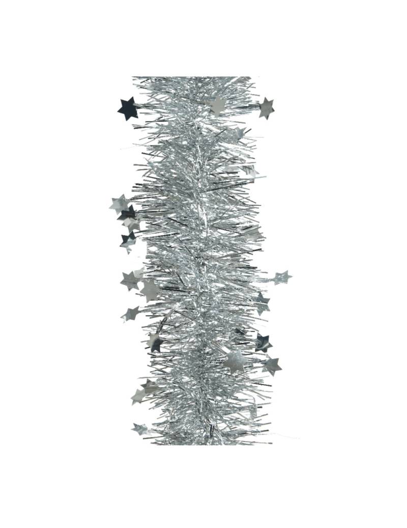 Weihnachtsbaum-Girlande mit Sternen silberfarben 270 cm von KAEMING B.V.
