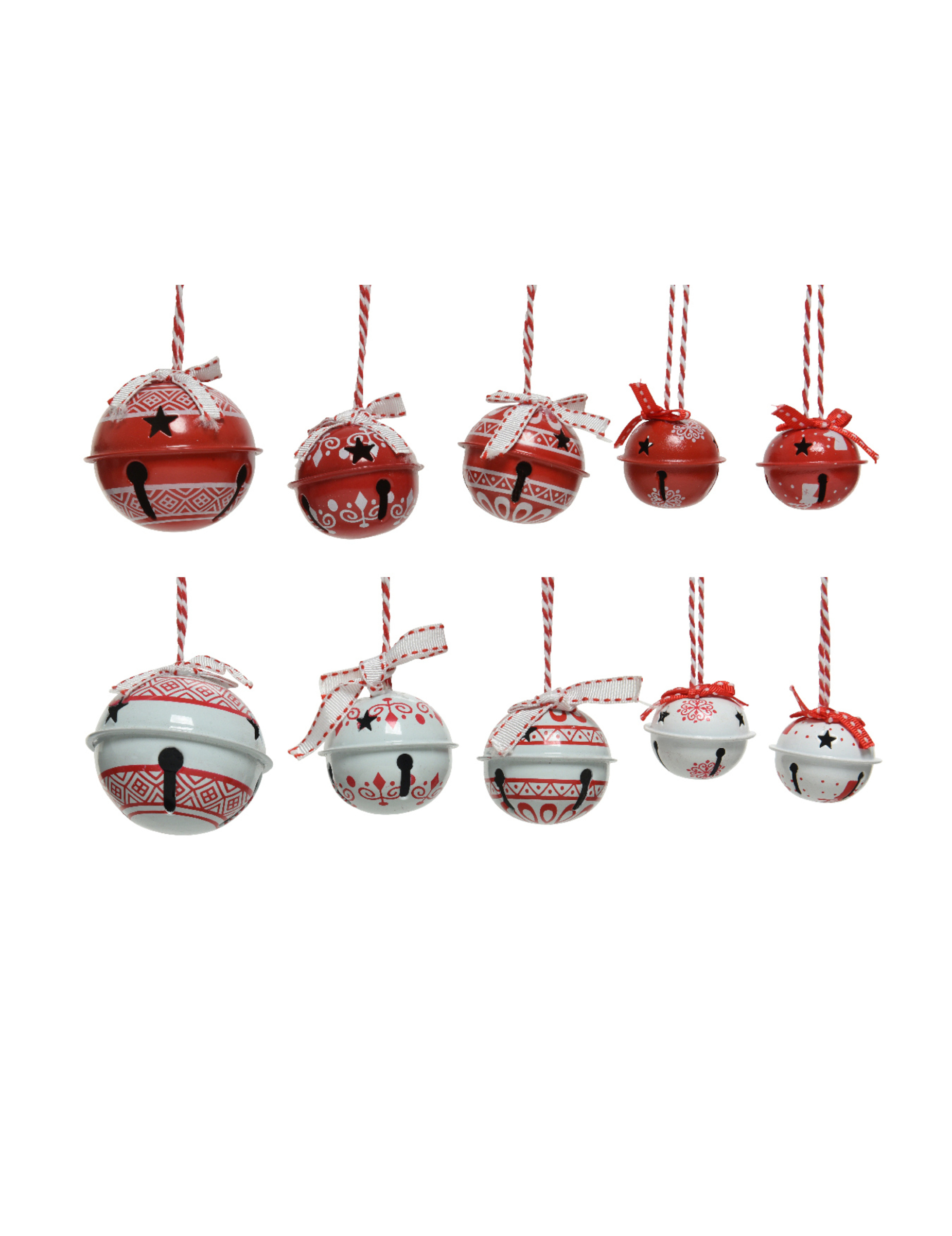 Weihnachtsglöckchen rot-weiss 14 Stück 4 bis 6 cm Weihnachtsglöckchen rot-weiss 14 Stück 4 bis 6 cm von KAEMING B.V.