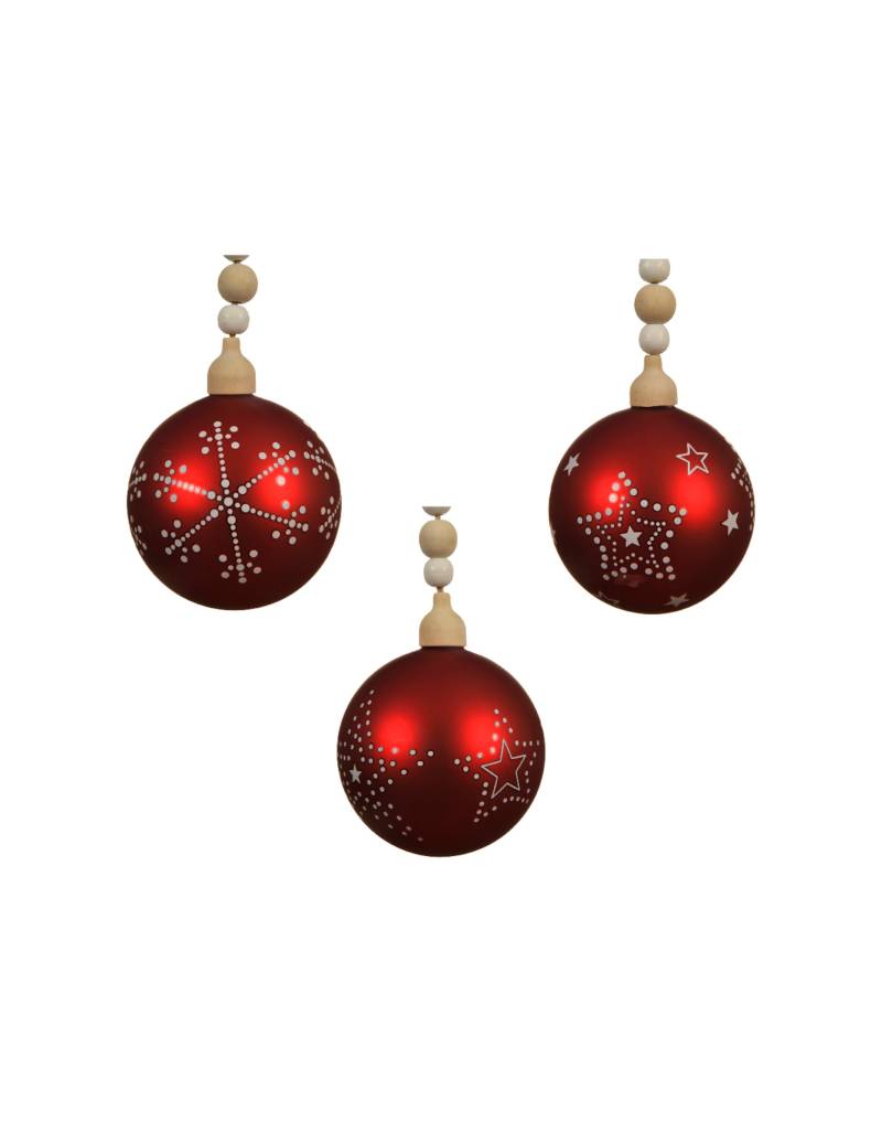Weihnachtskugel mit Zufallsmuster rot 8 cm von KAEMING B.V.