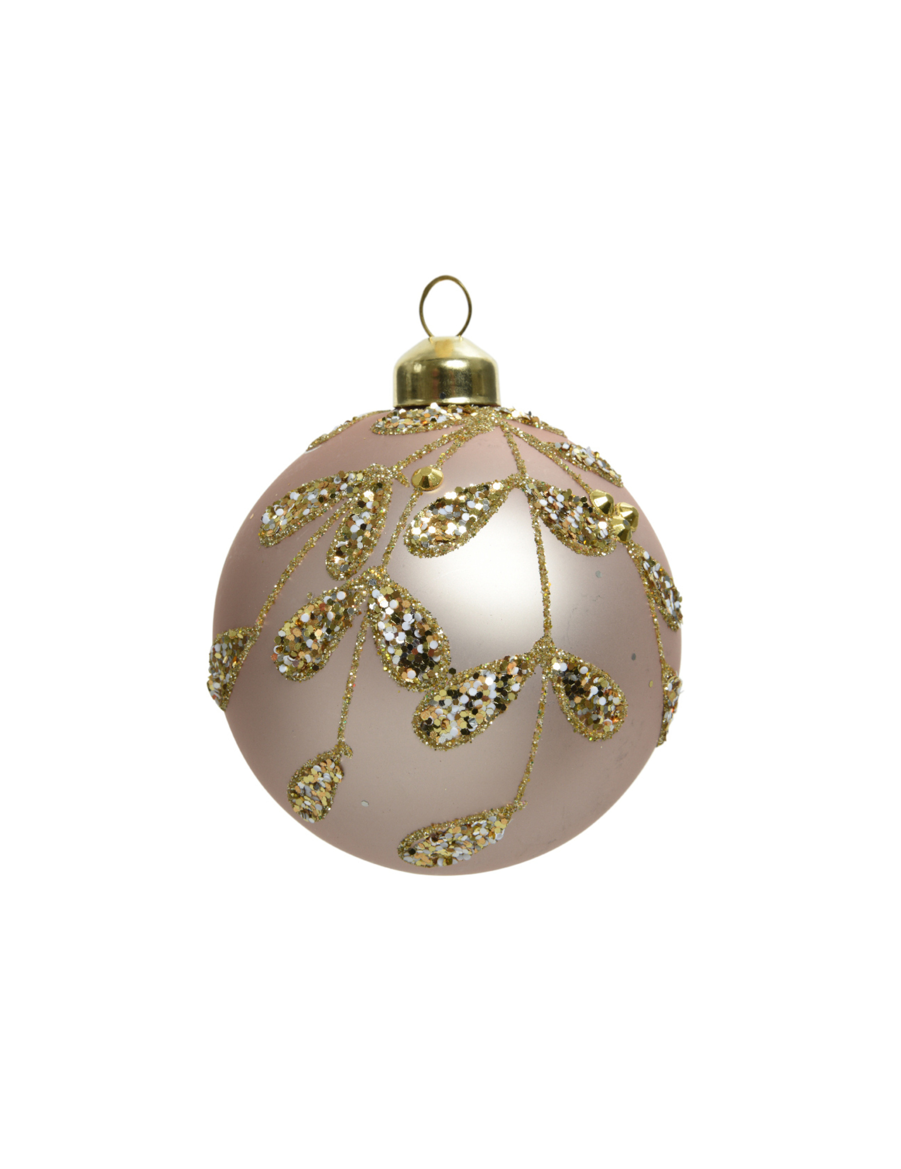 Weihnachtskugeln mit Blattmuster 3 Stück rosa-gold 8 cm Weihnachtskugeln mit Blattmuster 3 Stück rosa-gold 8 cm von KAEMING B.V.