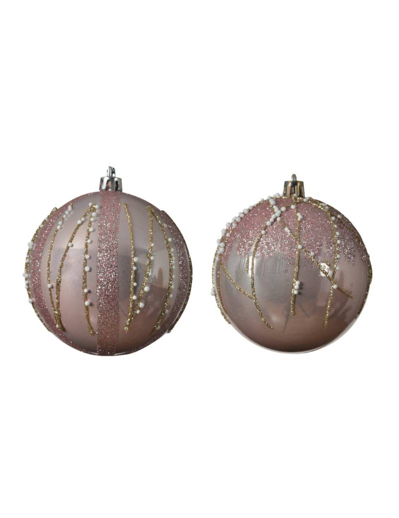 Weihnachtskugeln rosa 4 Stück 8 cm von KAEMING B.V.