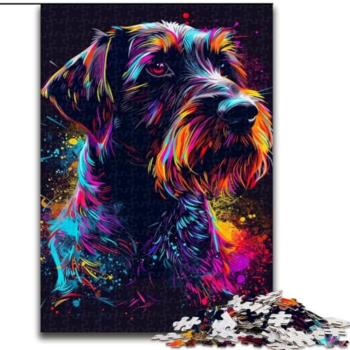 1000-Teile-Puzzle für Erwachsene, Drahthaariger Vorstehhund aus Holz, interaktives Familienspiel, geeignet für Kinder ab 14 Jahren, 50x75cm, für Feiertage, Geburtstage und Familienspieleabende von KAEUVBAOP