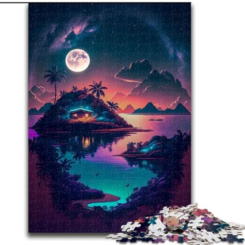 1000-Teile-Puzzle für Erwachsene „Fantasy Island“ aus Holz, interaktives Familienspiel, geeignet für Kinder ab 14 Jahren, 50x75cm, für Feiertage, Geburtstage und Familienspieleabende von KAEUVBAOP