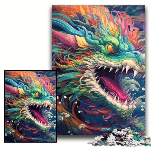 1000-teiliges Puzzle, bunter chinesischer Drache, 1000-teiliges Puzzle, Geburtstage, Weihnachten, Halloween, Erntedankfest, Ostern, Größe 50x75cm 1000-teiliges Puzzle, bunter chinesischer Drache, 1000-teiliges Puzzle, Geburtstage, Weihnachten, Halloween, Erntedankfest, Ostern, Größe 50x75cm von KAEUVBAOP