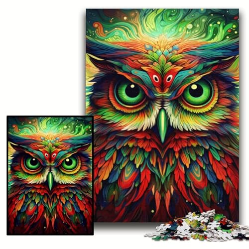 1000-teiliges Puzzle, farbige Eule, 1000-teiliges Puzzle, Geburtstage, Weihnachten, Halloween, Thanksgiving, Ostern, Größe 50x75cm 1000-teiliges Puzzle, farbige Eule, 1000-teiliges Puzzle, Geburtstage, Weihnachten, Halloween, Thanksgiving, Ostern, Größe 50x75cm von KAEUVBAOP