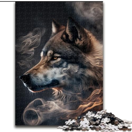 1000-teiliges Puzzle „Fantasy Wolf“ aus Holz, EIN tolles Geschenk für Familienspaß, 50x75cm, für Geburtstage, Feiertage und besondere Anlässe von KAEUVBAOP