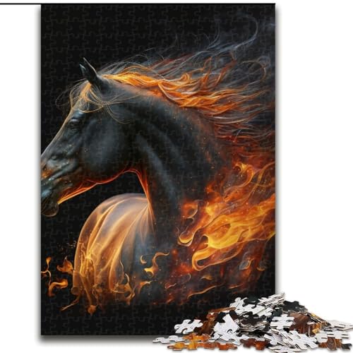 1000-teiliges Puzzle Pferd für Erwachsene aus Holz, Heimaktivität für Feiertage, Geburtstage und Familienspieleabende, 50x75cm, für interaktives Familienspiel von KAEUVBAOP