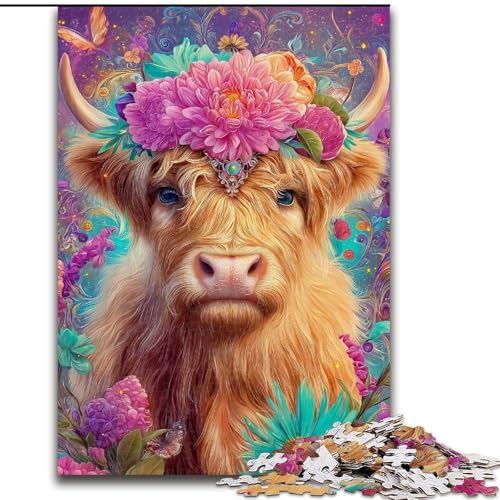 1000-teiliges Puzzle für Erwachsene, Blumen-Yak-Puzzle, pädagogisches Denkspiel, künstlerische Heim- und Bürodekoration, ab 14 Jahren, 50x75cm 1000-teiliges Puzzle für Erwachsene, Blumen-Yak-Puzzle, pädagogisches Denkspiel, künstlerische Heim- und Bürodekoration, ab 14 Jahren, 50x75cm von KAEUVBAOP