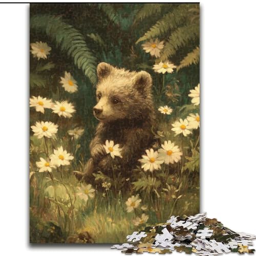 1000-teiliges Puzzle für Erwachsene, Dschungel-Braunbär-Baby-Puzzle, perfekt für Familienspaß an Weihnachten, Thanksgiving, Geburtstagen und Ostern, 50x75cm von KAEUVBAOP