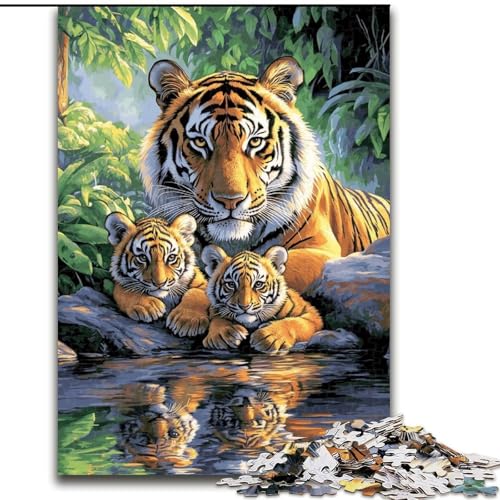 1000-teiliges Puzzle für Erwachsene, Dschungeltiger-Puzzle, interaktives Familienspiel, Familienaktivitätsspiel, 50x75cm von KAEUVBAOP