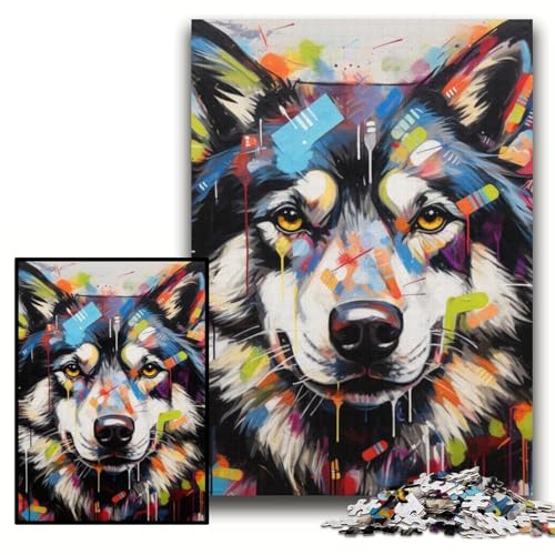 1000-teiliges Puzzle für Erwachsene, Hyänen-Graffiti, 1000 Teile, Puzzle für Erwachsene, interaktives Familienspiel, Denksportaufgabe, Geschenk, Lernspielzeug, Größe 26x38cm von KAEUVBAOP