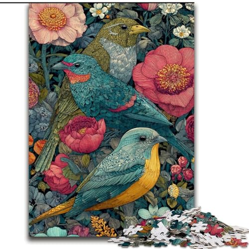 1000-teiliges Puzzle für Erwachsene, Illustration eines bunten Vogelpuzzles, anspruchsvolles Denkspiel für Teenager, perfekt als Heimdekoration oder Geschenk, 50x75cm von KAEUVBAOP