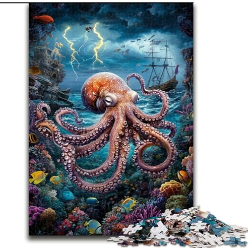 1000-teiliges Puzzle für Erwachsene, Oktopus im Ozean, pädagogisches Denkspiel, künstlerische Heim- und Bürodekoration, ab 14 Jahren, 50x75cm 1000-teiliges Puzzle für Erwachsene, Oktopus im Ozean, pädagogisches Denkspiel, künstlerische Heim- und Bürodekoration, ab 14 Jahren, 50x75cm von KAEUVBAOP