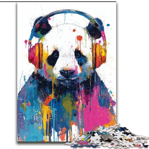 1000-teiliges Puzzle für Erwachsene, Panda mit Kopfhörern, pädagogisches Denkspiel, künstlerische Heim- und Bürodekoration, ab 14 Jahren, 50x75cm 1000-teiliges Puzzle für Erwachsene, Panda mit Kopfhörern, pädagogisches Denkspiel, künstlerische Heim- und Bürodekoration, ab 14 Jahren, 50x75cm von KAEUVBAOP