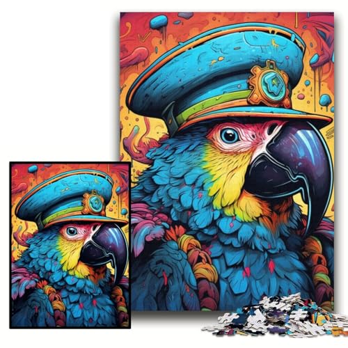 1000-teiliges Puzzle für Erwachsene, Piratenpapagei, 1000-teiliges Puzzle für Erwachsene, interaktives Familienspiel, Denksportaufgabe, Geschenk, Lernspielzeug, Größe 26x38cm von KAEUVBAOP