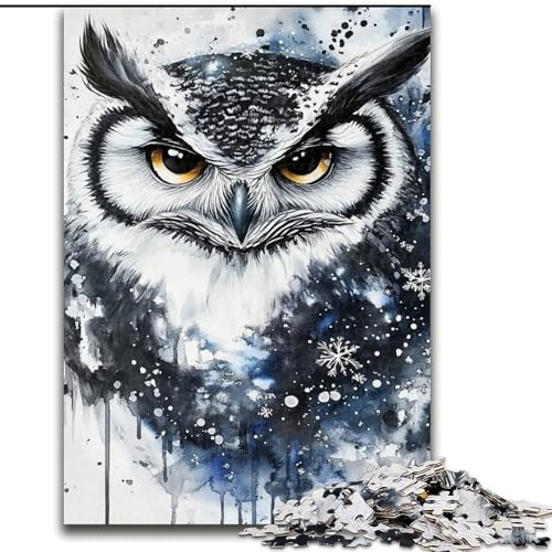 1000-teiliges Puzzle für Erwachsene, Schwarz-Weiß-Eulen-Puzzle, pädagogisches Denkspiel, künstlerische Heim- und Bürodekoration, ab 14 Jahren, 50x75cm 1000-teiliges Puzzle für Erwachsene, Schwarz-Weiß-Eulen-Puzzle, pädagogisches Denkspiel, künstlerische Heim- und Bürodekoration, ab 14 Jahren, 50x75cm von KAEUVBAOP