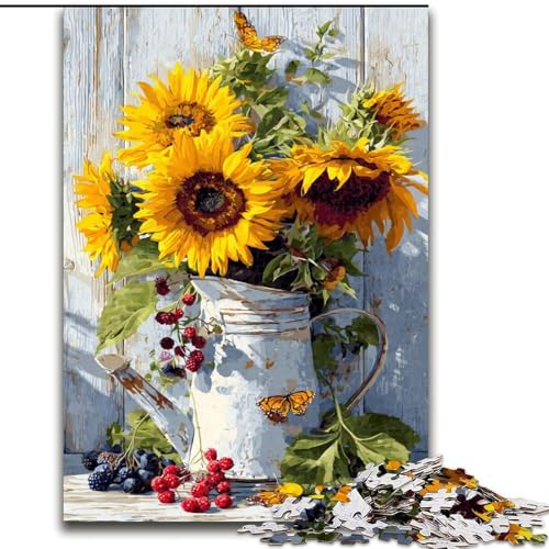 1000-teiliges Puzzle für Erwachsene, Sonnenblumen-Puzzle, pädagogisches Denkspiel, künstlerische Heim- und Bürodekoration, ab 14 Jahren, 50x75cm 1000-teiliges Puzzle für Erwachsene, Sonnenblumen-Puzzle, pädagogisches Denkspiel, künstlerische Heim- und Bürodekoration, ab 14 Jahren, 50x75cm von KAEUVBAOP