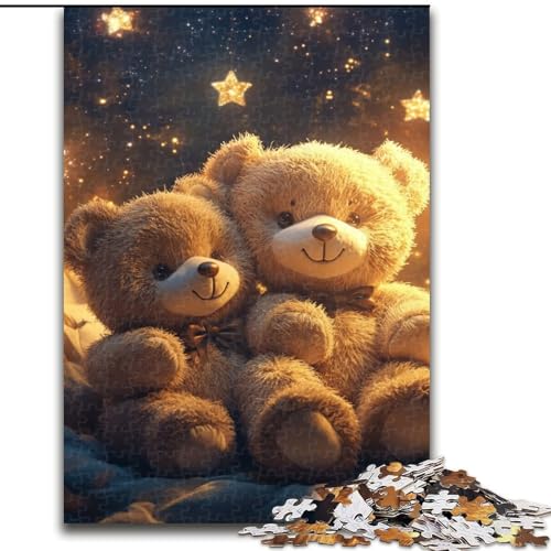1000-teiliges Puzzle für Erwachsene, Teddybär-Puzzle, perfekt für Familienspaß an Weihnachten, Thanksgiving, Geburtstagen und Ostern, 50x75cm von KAEUVBAOP