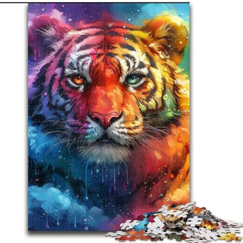 1000-teiliges Puzzle für Erwachsene, Tiger-Ölgemälde-Puzzle, pädagogisches Denkspiel, künstlerische Heim- und Bürodekoration, ab 14 Jahren, 50x75cm 1000-teiliges Puzzle für Erwachsene, Tiger-Ölgemälde-Puzzle, pädagogisches Denkspiel, künstlerische Heim- und Bürodekoration, ab 14 Jahren, 50x75cm von KAEUVBAOP