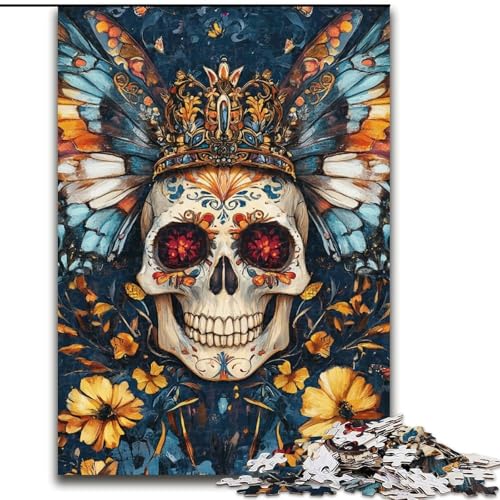 1000-teiliges Puzzle für Erwachsene, Totenkopf- und Schmetterlingspuzzle, pädagogisches Denkspiel, künstlerische Heim- und Bürodekoration, ab 14 Jahren, 50x75cm 1000-teiliges Puzzle für Erwachsene, Totenkopf- und Schmetterlingspuzzle, pädagogisches Denkspiel, künstlerische Heim- und Bürodekoration, ab 14 Jahren, 50x75cm von KAEUVBAOP