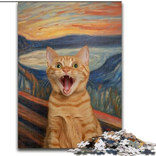 1000-teiliges Puzzle für Erwachsene, Van Goghs schockierte Katze, interaktives Familienspiel, Familienaktivitätsspiel, 50x75cm von KAEUVBAOP