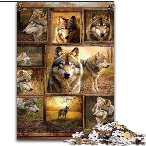 1000-teiliges Puzzle für Erwachsene, Wolf-Collage-Puzzle, pädagogisches Denkspiel, künstlerische Heim- und Bürodekoration, ab 14 Jahren, 50x75cm 1000-teiliges Puzzle für Erwachsene, Wolf-Collage-Puzzle, pädagogisches Denkspiel, künstlerische Heim- und Bürodekoration, ab 14 Jahren, 50x75cm von KAEUVBAOP