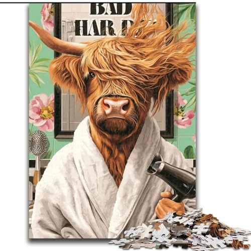 1000-teiliges Puzzle für Erwachsene, Yak im Bademantel, pädagogisches Denkspiel, künstlerische Heim- und Bürodekoration, ab 14 Jahren, 50x75cm 1000-teiliges Puzzle für Erwachsene, Yak im Bademantel, pädagogisches Denkspiel, künstlerische Heim- und Bürodekoration, ab 14 Jahren, 50x75cm von KAEUVBAOP