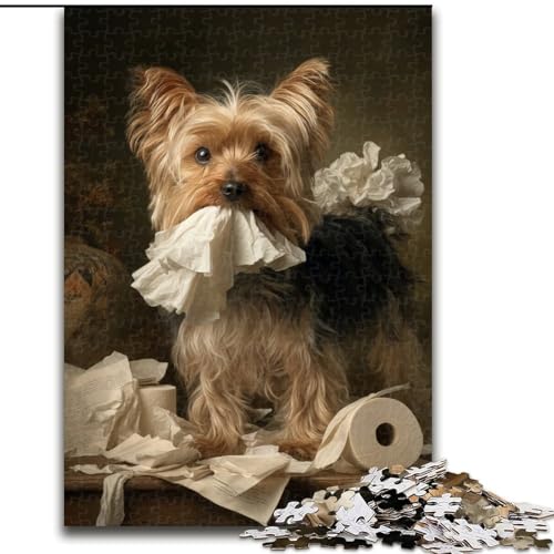 1000-teiliges Puzzle für Erwachsene, Yorkshire Terrier spielt mit Toilettenpapier, pädagogisches Denkspiel, künstlerische Heim- und Bürodekoration, ab 14 Jahren, 50x75cm 1000-teiliges Puzzle für Erwachsene, Yorkshire Terrier spielt mit Toilettenpapier, pädagogisches Denkspiel, künstlerische Heim- und Bürodekoration, ab 14 Jahren, 50x75cm von KAEUVBAOP