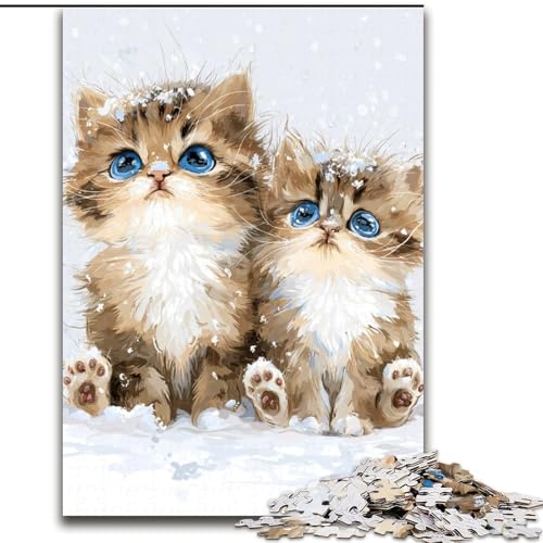 1000-teiliges Puzzle für Erwachsene, Zwei Kätzchen-Puzzle, pädagogisches Denkspiel, künstlerische Heim- und Bürodekoration, ab 14 Jahren, 50x75cm 1000-teiliges Puzzle für Erwachsene, Zwei Kätzchen-Puzzle, pädagogisches Denkspiel, künstlerische Heim- und Bürodekoration, ab 14 Jahren, 50x75cm von KAEUVBAOP