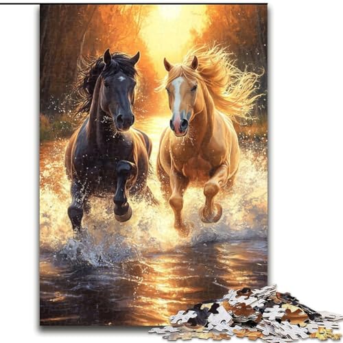 1000-teiliges Puzzle für Erwachsene, Zwei-Pferde-Puzzle, pädagogisches Denkspiel, künstlerische Heim- und Bürodekoration, ab 14 Jahren, 50x75cm 1000-teiliges Puzzle für Erwachsene, Zwei-Pferde-Puzzle, pädagogisches Denkspiel, künstlerische Heim- und Bürodekoration, ab 14 Jahren, 50x75cm von KAEUVBAOP