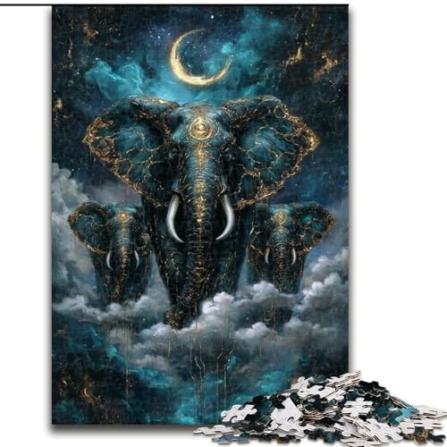 1000-teiliges Puzzle für Erwachsene, magisches Elefanten-Puzzle, pädagogisches Denkspiel, künstlerische Heim- und Bürodekoration, ab 14 Jahren, 50x75cm 1000-teiliges Puzzle für Erwachsene, magisches Elefanten-Puzzle, pädagogisches Denkspiel, künstlerische Heim- und Bürodekoration, ab 14 Jahren, 50x75cm von KAEUVBAOP