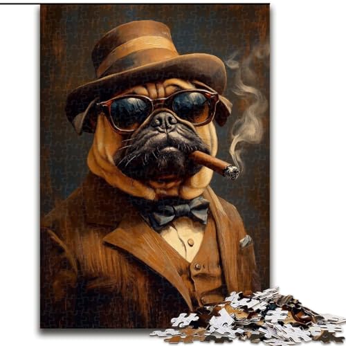 1000-teiliges Puzzle für Erwachsene, rauchender Mops, pädagogisches Denkspiel, künstlerische Heim- und Bürodekoration, ab 14 Jahren, 50x75cm 1000-teiliges Puzzle für Erwachsene, rauchender Mops, pädagogisches Denkspiel, künstlerische Heim- und Bürodekoration, ab 14 Jahren, 50x75cm von KAEUVBAOP